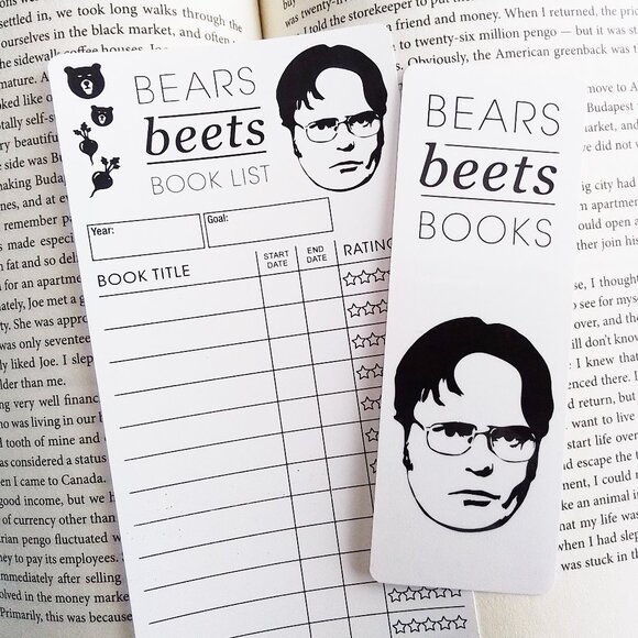 THE OFFICE bookmarks (3 different designs) and one booklist tracker - Picture 2 of 3